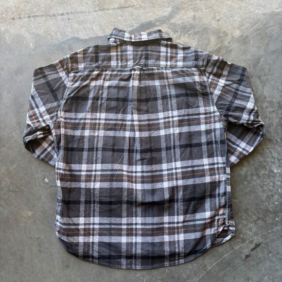 Jachs Heavy Flannel Shirt Men's XL Gray Button Up Long Sleeve Plaid Work Shirt - Picture 9 of 13
